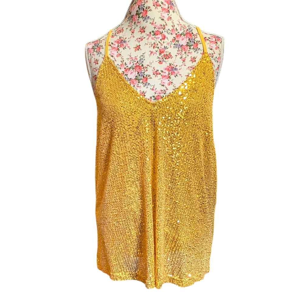 Gold Sequined Racerback Tank